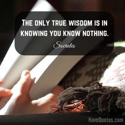 The only true wisdom is in knowing you know nothing Quote