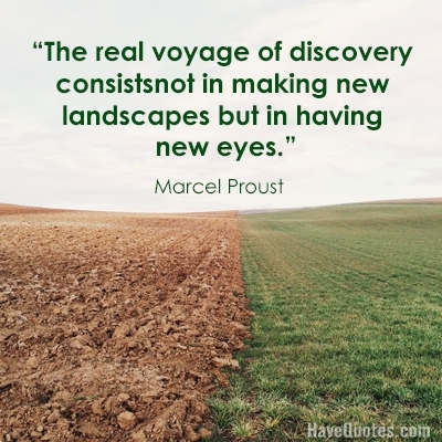 The real voyage of discovery consists not in making new landscapes but in having new eyes Quote