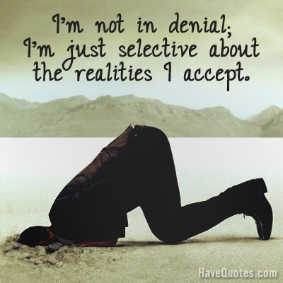 Im not in denial Quote
